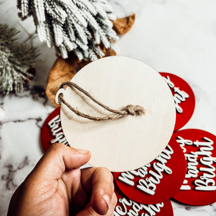 Comfy & Cozy Christmas Home Decor, Handmade Wooden Circle Tree Ornaments or Hanging Holiday Accent, Colorful Cute Christmas Decorations