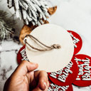  Comfy & Cozy Christmas Home Decor, Handmade Wooden Circle Tree Ornaments or Hanging Holiday Accent, Colorful Cute Christmas Decorations