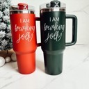  Christmas Tumbler Gifts Funny, 40oz Holiday Tumblers with Handle, Lid & Reusable Straw | Modern 40 oz Red or Green Travel Mugs | Mom Humor Gift Ideas