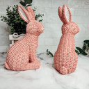  Easter Bunny Home Decoration, Cute Spring Home Decor, Rattan Resin Rabbit Statue 