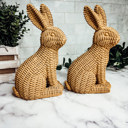  Easter Bunny Home Decoration, Cute Spring Home Decor, Rattan Resin Rabbit Statue 