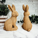  Easter Bunny Home Decoration, Cute Spring Home Decor, Rattan Resin Rabbit Statue 