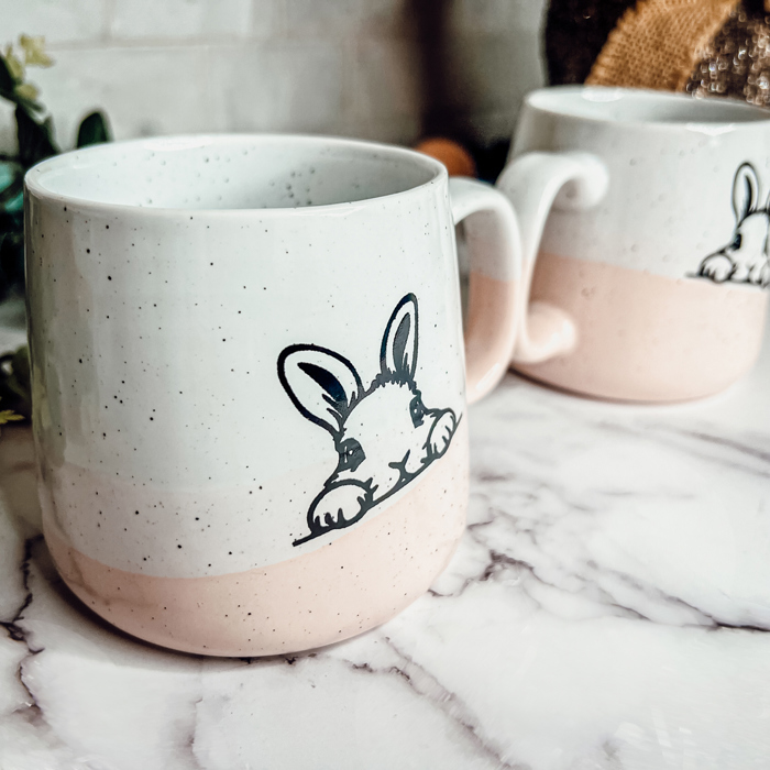 Easter Gift Bundle For Adults - Spring Ceramic Coffee Mugs and Soy Scented Candle 2pk | Pastel Easter Mugs & Spring Scents