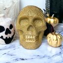  Halloween Home Decorations | Handmade Resin Skull Head Figurines | Rattan Fall Decor Style | Skeleton Face Home Accents | Gothic Farmhouse Home Decor & Gifts