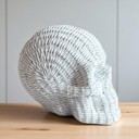  Halloween Home Decorations | Handmade Resin Skull Head Figurines | Rattan Fall Decor Style | Skeleton Face Home Accents | Gothic Farmhouse Home Decor & Gifts