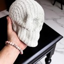  Halloween Home Decorations | Handmade Resin Skull Head Figurines | Rattan Fall Decor Style | Skeleton Face Home Accents | Gothic Farmhouse Home Decor & Gifts