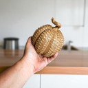  Neutral Fall Home Decor, Handmade Resin Pumpkin Set | Rattan Halloween and Autumn Decorations