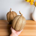  Neutral Fall Home Decor, Handmade Resin Pumpkin Set | Rattan Halloween and Autumn Decorations