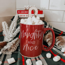 Naughty Nice-RED Funny Mom Christmas Gift 2pk Bundle - Holiday Humor Ceramic Coffee | Mugs Mama Needs a Silent Night Coffee Mug, Funny Christmas Gift