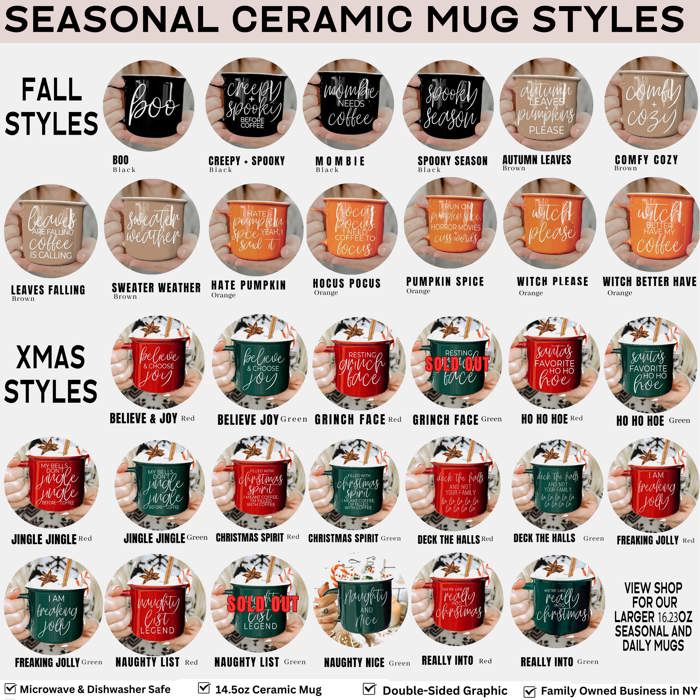 Ceramic Coffee Mugs 2pk | Funny Gift Ideas | Modern Farmhouse Drinkware | Funny Coffee Cups