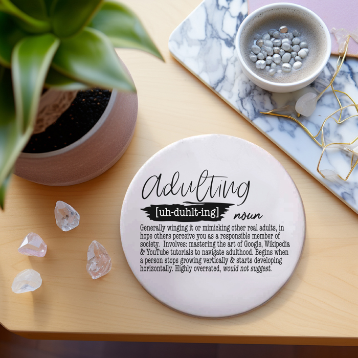 Funny Drink Definition Coasters | Bar Cart Ceramic Coaster | Build Your Own Gift Set | Funny Tabletop Decor & Gifts