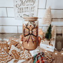  Christmas Glass Tumbler Set 2pk, Modern Cute Holiday Home Decor & Gift Ideas, Glass Coffee Cups with Wood lid and Straws | Glitter Sequin Christmas Cups