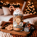  Christmas Kitchen Gifts & Holiday Drinkware Set, 2 Glass Tumblers of Choice, Christmas Glass Coffee Cups with Lid & Straws, Cute, Modern, Funny 