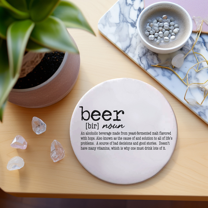 Funny Drink Definition Coasters | Bar Cart Ceramic Coaster | Build Your Own Gift Set | Funny Tabletop Decor & Gifts