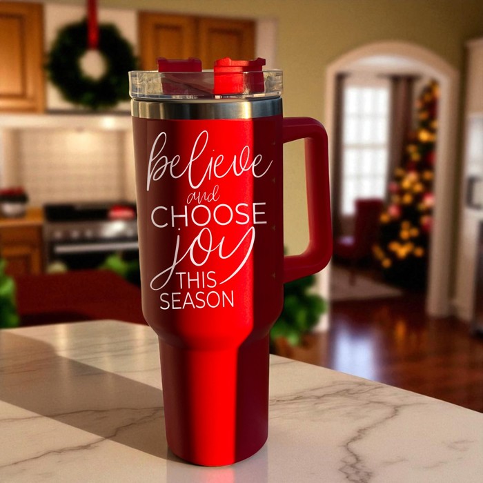 Funny Mom Gifts for Christmas | 40oz Christmas Tumblers with Handle | Red or Green Travel Mugs | Stainless Steel Coffee Mugs & Water Bottles | Holiday Humor Drinkware
