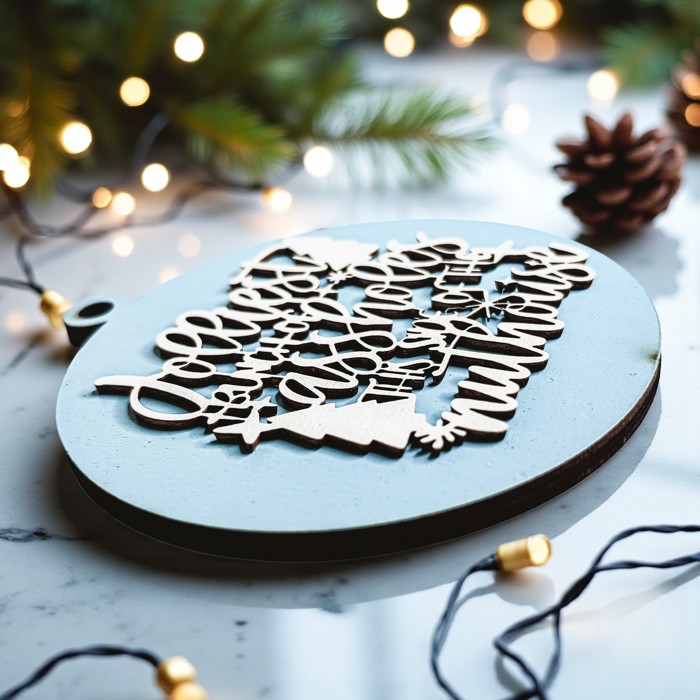 Handmade Wooden Christmas Ornaments, Farm Fresh Christmas Tree Holiday Home Decor, Unique Hanging Christmas Tree Decorations