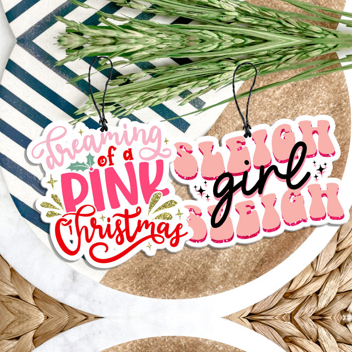 Car Air Fresheners, Hanging Christmas Freshies | Cheap Stocking Stuff Gifts | Pink Christmas | Funny Gift Ideas