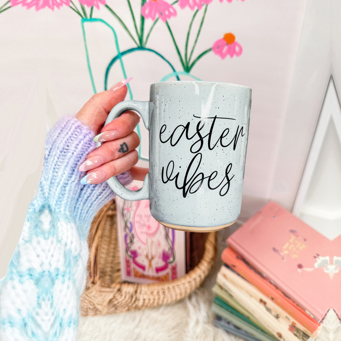 Easter Gift Bundle For Adults - Spring Ceramic Coffee Mugs and Soy Scented Candle 2pk | Pastel Easter Mugs & Spring Scents