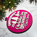  Comfy & Cozy Christmas Home Decor, Handmade Wooden Circle Tree Ornaments or Hanging Holiday Accent, Colorful Cute Christmas Decorations