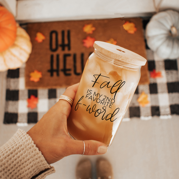Glass Cups with Lid and Straws 2pk | 17oz Funny Glass Tumblers For Moms | Glass Can Cups