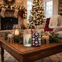  Christmas Kitchen Gifts & Holiday Drinkware Set, 2 Glass Tumblers of Choice, Christmas Glass Coffee Cups with Lid & Straws, Cute, Modern, Funny 
