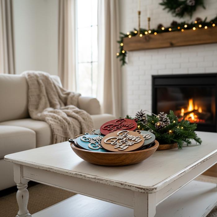 Handmade Wooden Christmas Ornaments, Farm Fresh Christmas Tree Holiday Home Decor, Unique Hanging Christmas Tree Decorations