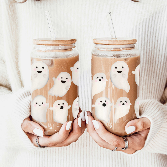 Halloween Coffee Mugs Modern 2pk | Fall & Autumn Drinkware Unique | Halloween Gift Ideas Cute and Funny