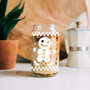  Christmas Glass Tumbler Set 2pk, Modern Cute Holiday Home Decor & Gift Ideas, Glass Coffee Cups with Wood lid and Straws | Glitter Sequin Christmas Cups