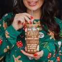  Christmas Glass Tumbler Set 2pk, Modern Cute Holiday Home Decor & Gift Ideas, Glass Coffee Cups with Wood lid and Straws | Glitter Sequin Christmas Cups
