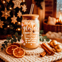  Christmas Kitchen Gifts & Holiday Drinkware Set, 2 Glass Tumblers of Choice, Christmas Glass Coffee Cups with Lid & Straws, Cute, Modern, Funny 