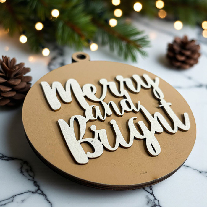 Handmade Wooden Christmas Ornaments, Farm Fresh Christmas Tree Holiday Home Decor, Unique Hanging Christmas Tree Decorations
