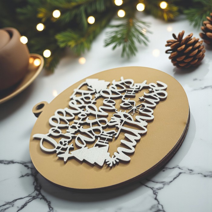 Handmade Wooden Christmas Ornaments, Farm Fresh Christmas Tree Holiday Home Decor, Unique Hanging Christmas Tree Decorations