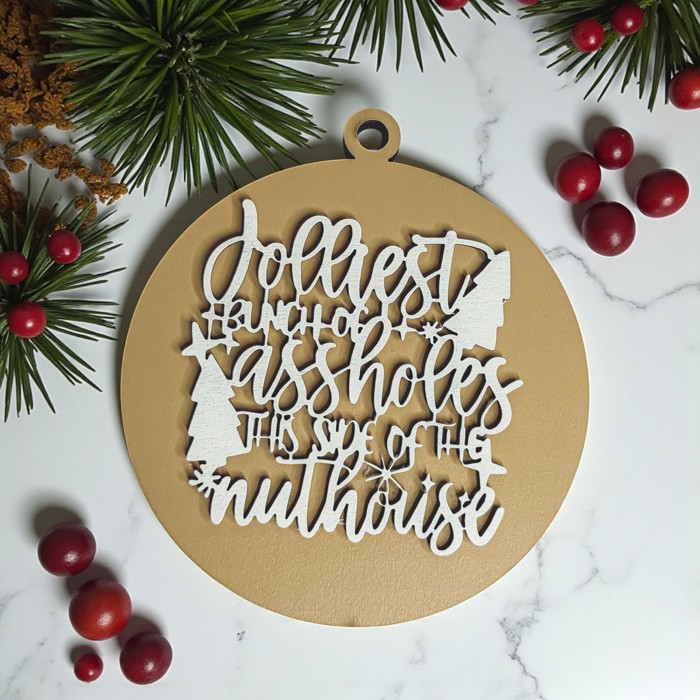 Handmade Wooden Christmas Ornaments, Farm Fresh Christmas Tree Holiday Home Decor, Unique Hanging Christmas Tree Decorations