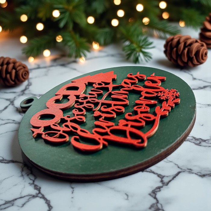 Handmade Wooden Christmas Ornaments, Farm Fresh Christmas Tree Holiday Home Decor, Unique Hanging Christmas Tree Decorations