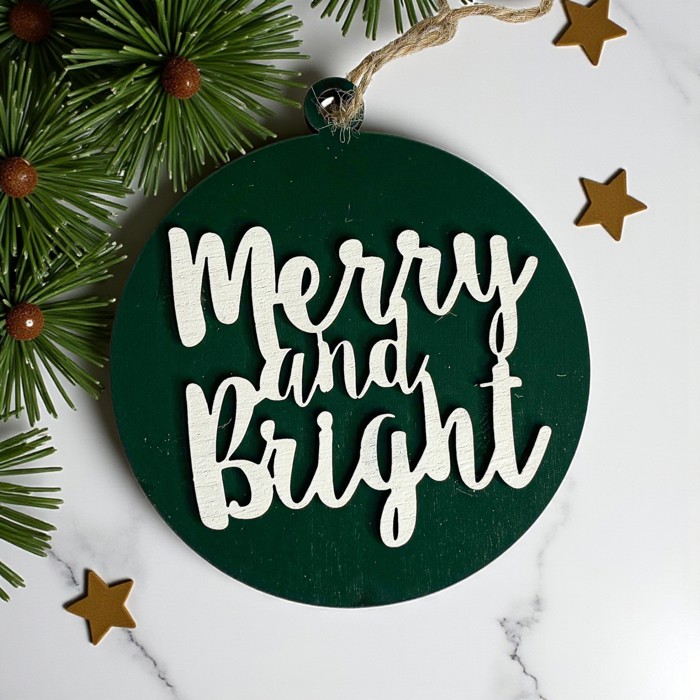 Handmade Wooden Christmas Ornaments, Farm Fresh Christmas Tree Holiday Home Decor, Unique Hanging Christmas Tree Decorations
