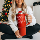 Little Helper-RED Funny Mom Gifts for Christmas | 40oz Christmas Tumblers with Handle | Red or Green Travel Mugs | Stainless Steel Coffee Mugs & Water Bottles | Holiday Humor Drinkware