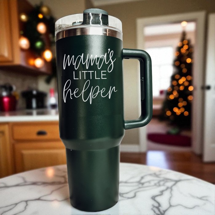 Funny Mom Gifts for Christmas | 40oz Christmas Tumblers with Handle | Red or Green Travel Mugs | Stainless Steel Coffee Mugs & Water Bottles | Holiday Humor Drinkware
