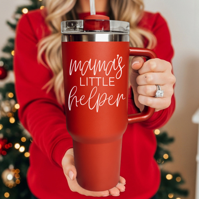 Funny Mom Gifts for Christmas | 40oz Christmas Tumblers with Handle | Red or Green Travel Mugs | Stainless Steel Coffee Mugs & Water Bottles | Holiday Humor Drinkware