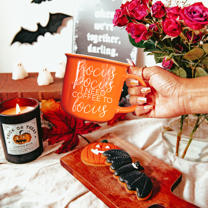 Halloween Coffee Mugs Modern 2pk | Fall & Autumn Drinkware Unique | Halloween Gift Ideas Cute and Funny