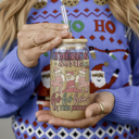  Christmas Kitchen Gifts & Holiday Drinkware Set, 2 Glass Tumblers of Choice, Christmas Glass Coffee Cups with Lid & Straws, Cute, Modern, Funny 