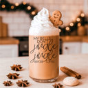  Christmas Kitchen Gifts & Holiday Drinkware Set, 2 Glass Tumblers of Choice, Christmas Glass Coffee Cups with Lid & Straws, Cute, Modern, Funny 