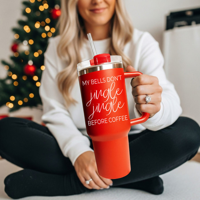 Funny Mom Gifts for Christmas | 40oz Christmas Tumblers with Handle | Red or Green Travel Mugs | Stainless Steel Coffee Mugs & Water Bottles | Holiday Humor Drinkware