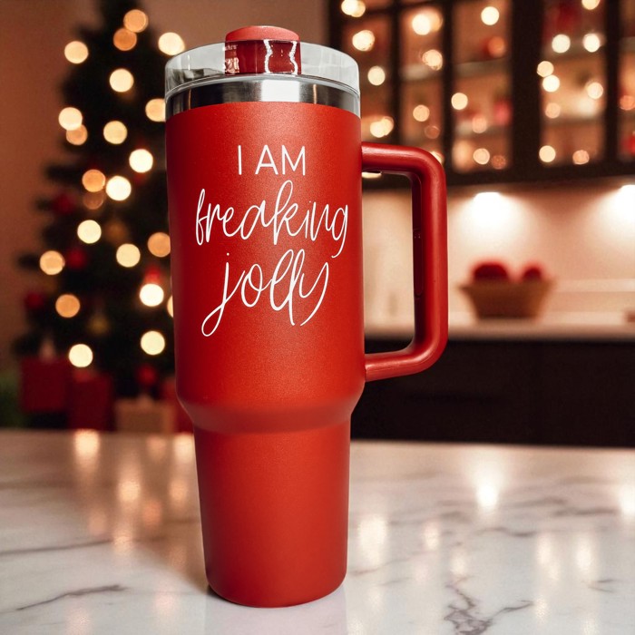 Funny Mom Gifts for Christmas | 40oz Christmas Tumblers with Handle | Red or Green Travel Mugs | Stainless Steel Coffee Mugs & Water Bottles | Holiday Humor Drinkware