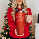  Funny Mom Gifts for Christmas | 40oz Christmas Tumblers with Handle | Red or Green Travel Mugs | Stainless Steel Coffee Mugs & Water Bottles | Holiday Humor Drinkware