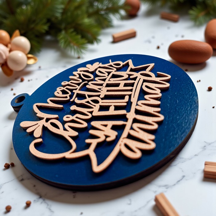 Handmade Wooden Christmas Ornaments, Farm Fresh Christmas Tree Holiday Home Decor, Unique Hanging Christmas Tree Decorations