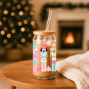  Christmas Kitchen Gifts & Holiday Drinkware Set, 2 Glass Tumblers of Choice, Christmas Glass Coffee Cups with Lid & Straws, Cute, Modern, Funny 