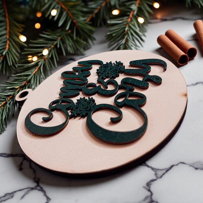 Handmade Wooden Christmas Ornaments, Farm Fresh Christmas Tree Holiday Home Decor, Unique Hanging Christmas Tree Decorations