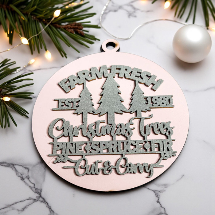 Handmade Wooden Christmas Ornaments, Farm Fresh Christmas Tree Holiday Home Decor, Unique Hanging Christmas Tree Decorations