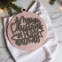  Comfy & Cozy Christmas Home Decor, Handmade Wooden Circle Tree Ornaments or Hanging Holiday Accent, Colorful Cute Christmas Decorations
