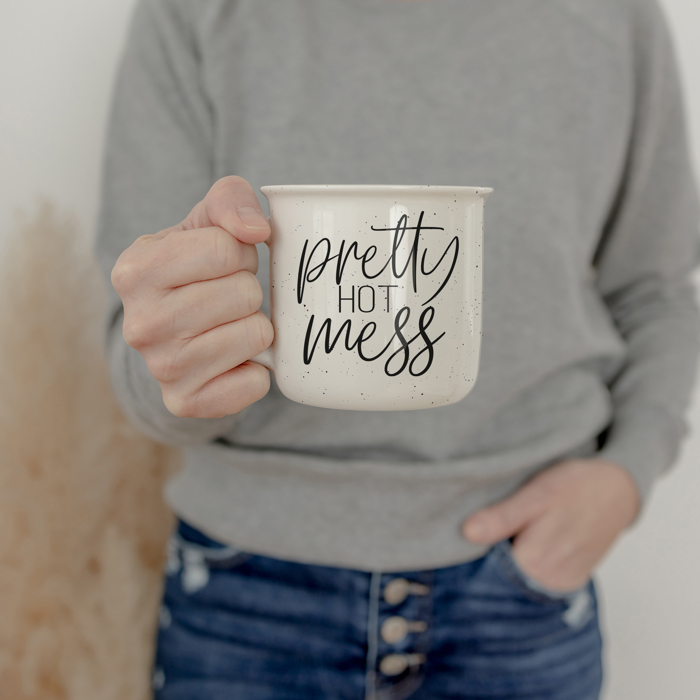 Ceramic Coffee Mugs 2pk | Funny Gift Ideas | Modern Farmhouse Drinkware | Funny Coffee Cups